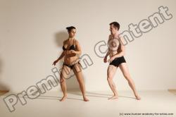 Woman - Man White Average Short Brown Dancing Dynamic poses Academic